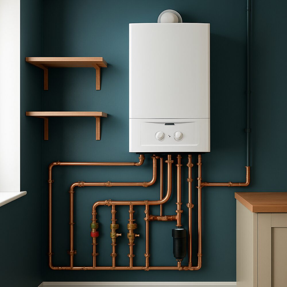 Installation de chauffage et raccords cuivre